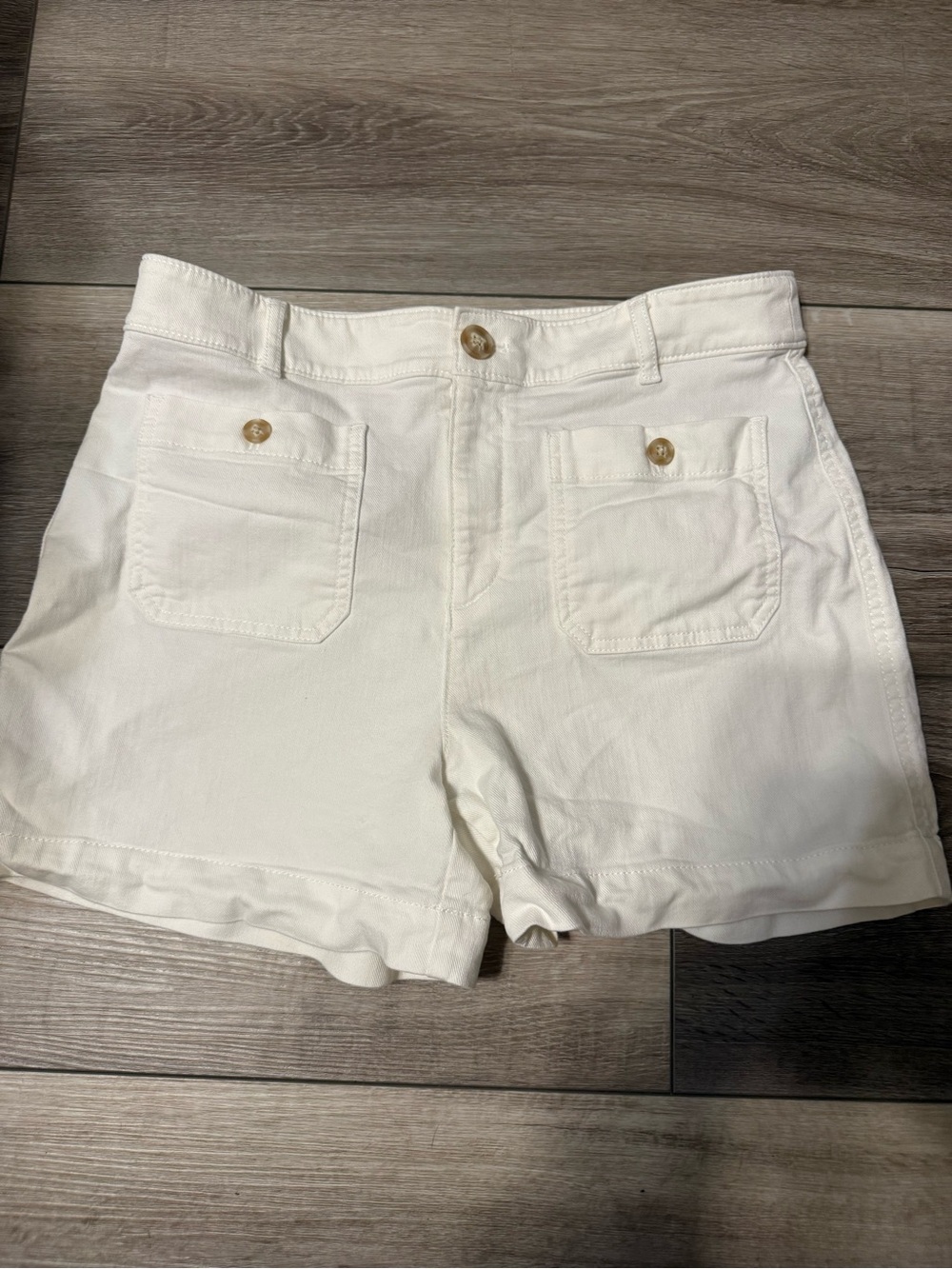 LOFT White High Waist Casual Shorts